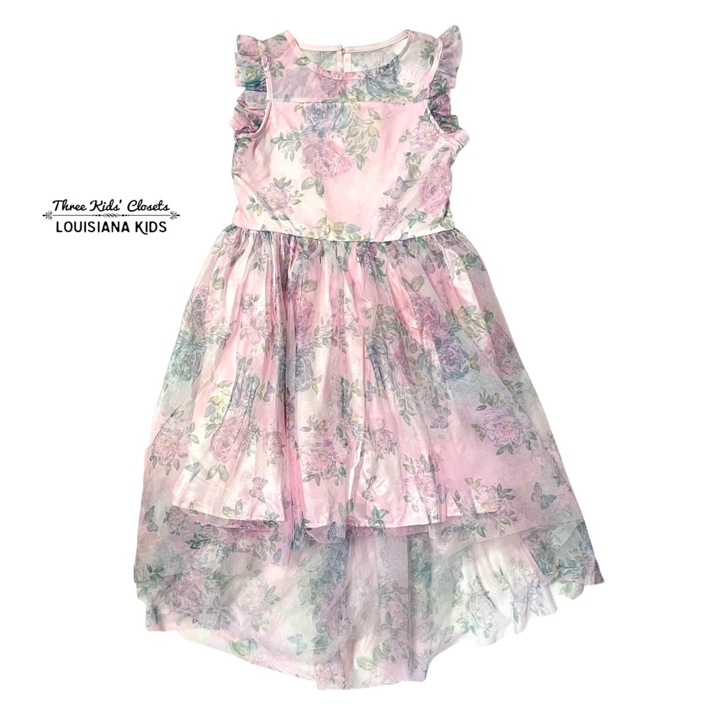 Zenzi L (10/12) Girls Pink Floral Special Occasion Tulle Dress